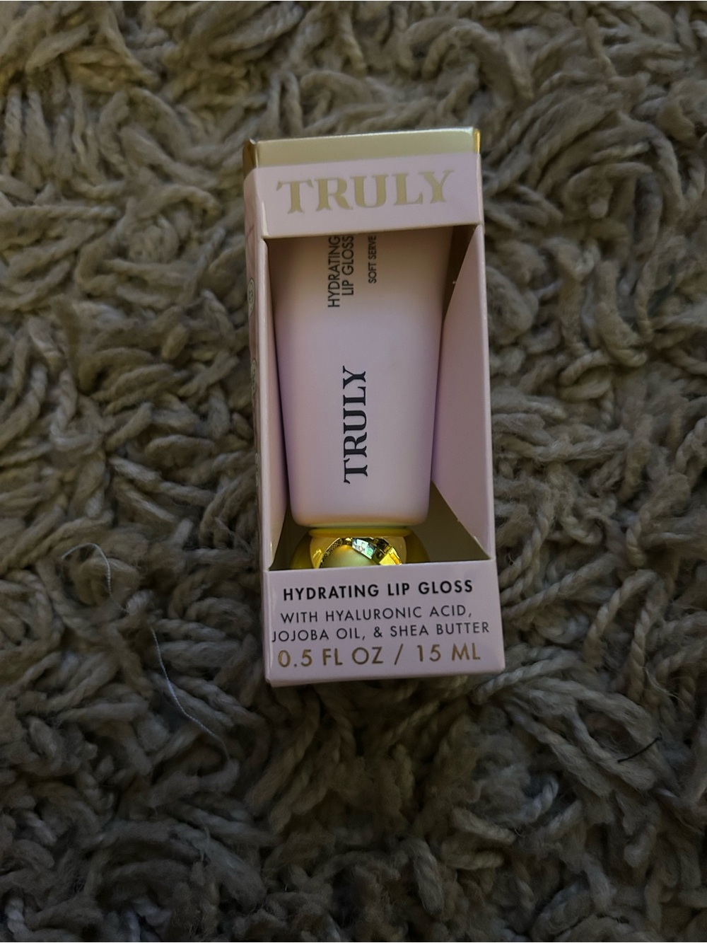 TRULY Hydrating Lip Gloss in Light Pink with Gold Accent